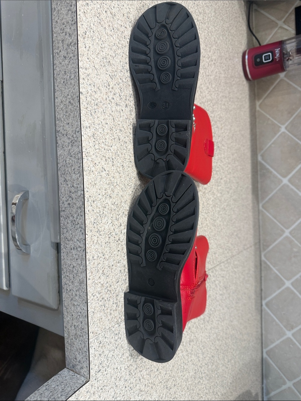 IRO Kids Red Studded Mid-Calf Boots - Picture 5 of 5
